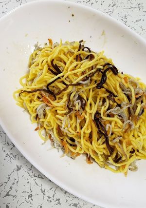 超簡単!しらすと塩昆布とアミエビのパスタ-レシピのメイン写真