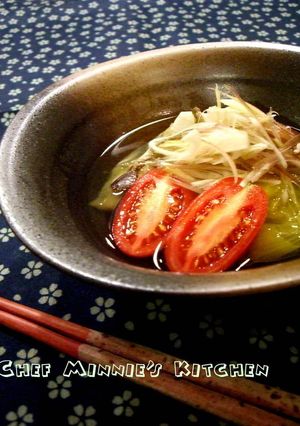 ☆茄子の焼き浸し〜花オクラ添え☆-レシピのメイン写真