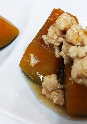 ２つの味！かぼちゃの煮物・鶏そぼろあん-レシピのメイン写真