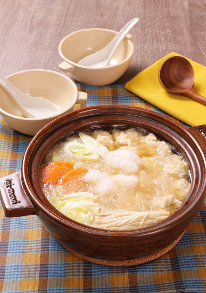 ふわふわ！鶏だんごと白菜のみぞれ鍋-レシピのメイン写真