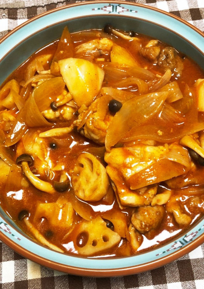 鶏肉とれんこんのトマト煮込み-レシピのメイン写真