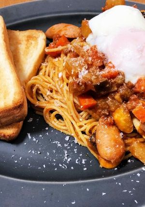 ❁簡単❁ミネストローネとレトルトパスタ-レシピのメイン写真