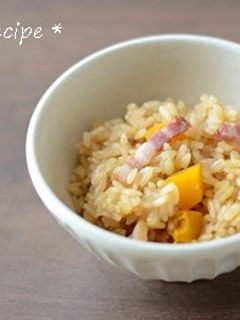 かぼちゃとベーコンの炊き込みご飯-レシピのメイン写真