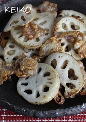 鶏皮とれんこんのカリカリ炒め-レシピのメイン写真