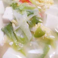 รูปของ 長ネギと豆腐のぽかぽかスープ