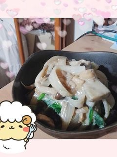 【出稼ぎメシ】なすとほうれん草の豆乳煮-レシピのメイン写真