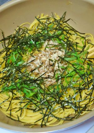 金の粒とろっ豆」納豆・溶かしバターパスタ-レシピのメイン写真