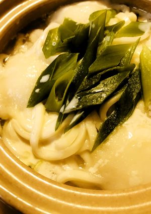 鍋の素＆鶏肉と白菜の豆乳プラス餅うどん鍋-レシピのメイン写真