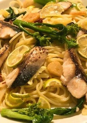 小豆島のすだちと炙りサバのぺペロンチーノ-レシピのメイン写真