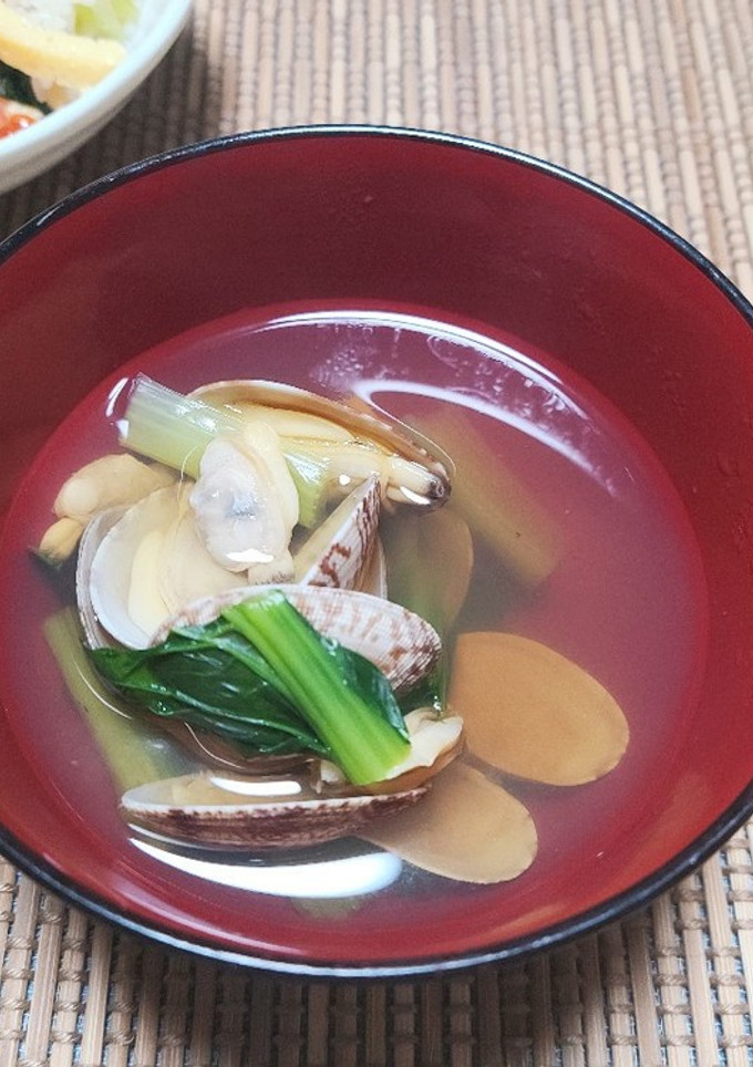 江戸菜とあさりのお吸い物-レシピのメイン写真