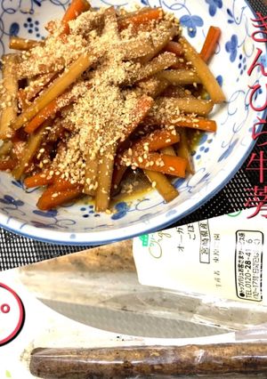 オーガニックの牛蒡で食感のあるきんぴら-レシピのメイン写真