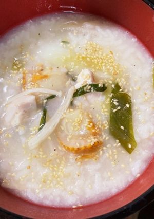 残りご飯で具だくさんお粥 サムゲタン風-レシピのメイン写真