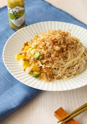ゆずすこで！ネバネバさっぱりビーフン-レシピのメイン写真