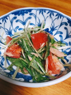 水菜トマトツナのサラダ-レシピのメイン写真