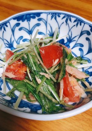 水菜トマトツナのサラダ-レシピのメイン写真