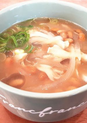 痩せそう？！舞茸と納豆と玉ねぎの味噌汁♡-レシピのメイン写真