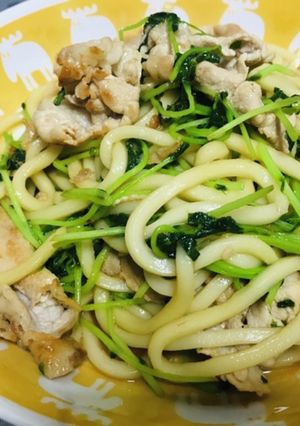 絶品♡豚肉と豆苗の焼うどん-レシピのメイン写真