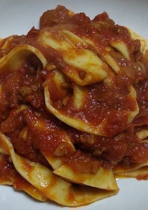 パンチェッタのトマトソースパスタ-レシピのメイン写真