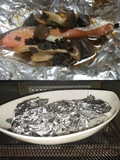 ウラベニホテイシメジ、鮭のホイル焼き・赤-レシピのメイン写真