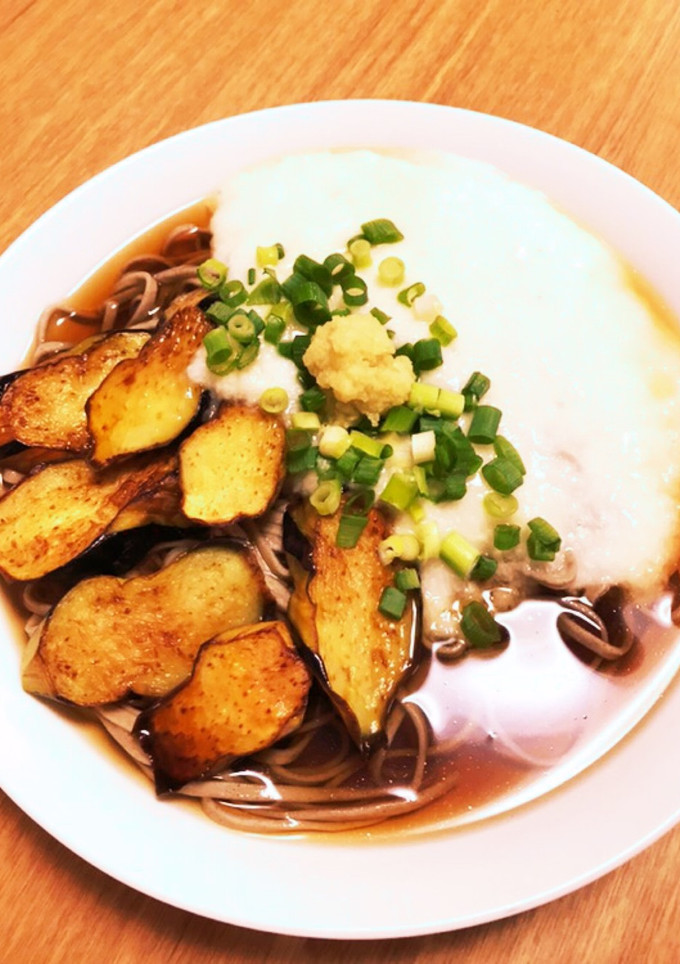 揚げ茄子とトロロのあったか蕎麦-レシピのメイン写真