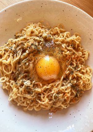 サッポロ一番みそラーメンでカルボナーラ風-レシピのメイン写真