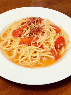ミニトマトとにんにくのスパゲティ-レシピのメイン写真