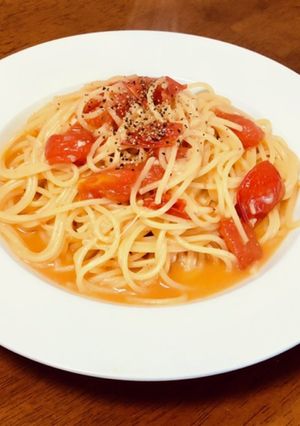 ミニトマトとにんにくのスパゲティ-レシピのメイン写真