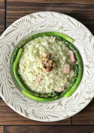 食感も楽しいアスパラとベーコンのリゾット-レシピのメイン写真