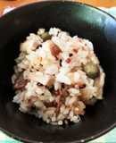 丹波の黒枝豆と牛肉キノコの炊き込みご飯