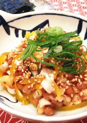 ねぎたく納豆with韓国海苔♡-レシピのメイン写真