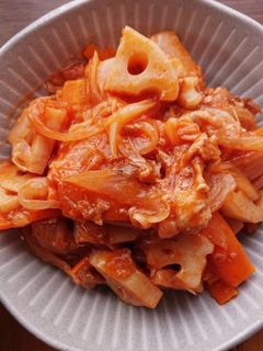 ホットクックで豚肉のケチャップ炒め-レシピのメイン写真