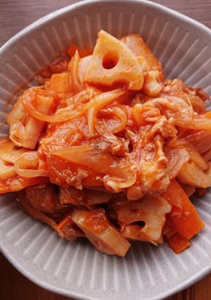 ホットクックで豚肉のケチャップ炒め-レシピのメイン写真