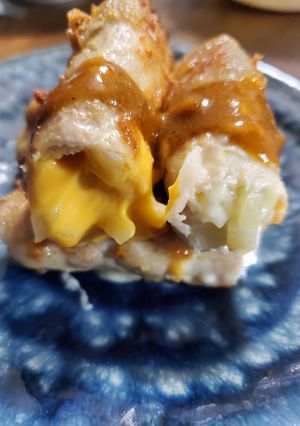 ★肉巻きチーズポテト★～カレーソース～★-レシピのメイン写真