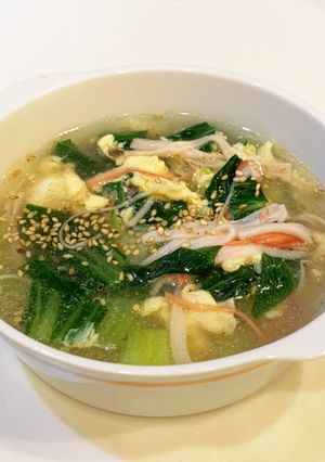 チンゲン菜とカニカマの中華スープ-レシピのメイン写真