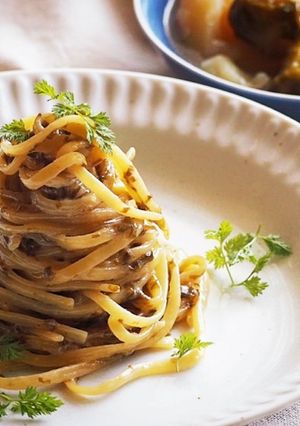 海苔の佃煮で柚子胡椒クリームパスタ-レシピのメイン写真