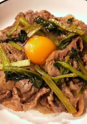 牛バラと小松菜のタレ炒め-レシピのメイン写真