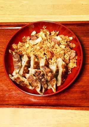 餃子とそば飯プレート-レシピのメイン写真