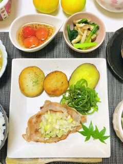 今日のご飯はネギ塩豚ロース・餃子スープ-レシピのメイン写真