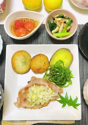 今日のご飯はネギ塩豚ロース・餃子スープ-レシピのメイン写真