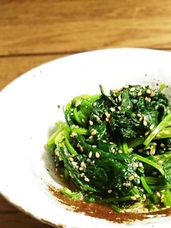 レンチン◎ほうれん草のごま和え◎簡単-レシピのメイン写真