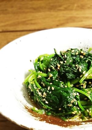 レンチン◎ほうれん草のごま和え◎簡単-レシピのメイン写真