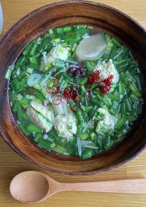 ニラとネギ肉団子の薬膳コラーゲンスープ-レシピのメイン写真