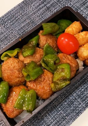 豚つくねバーグ弁当　2020/10/22-レシピのメイン写真
