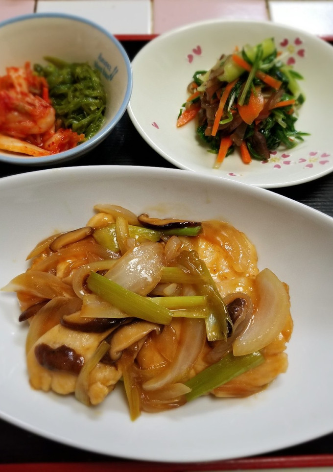 野菜も一緒に「しっとり鶏むね肉の照焼き」-レシピのメイン写真