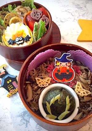 牛丼とミニおにぎり弁当★ 詰め方-レシピのメイン写真