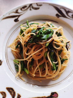 春菊と塩昆布のパスタ-レシピのメイン写真