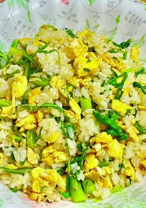 ごま油で菊菜（春菊）の炒飯-レシピのメイン写真