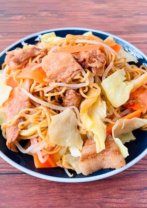 レンジ4分★耐熱皿不要★もちもち焼きそば-レシピのメイン写真