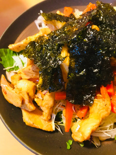 鶏肉のコチジャン炒め韓国海苔トッピング-レシピのメイン写真