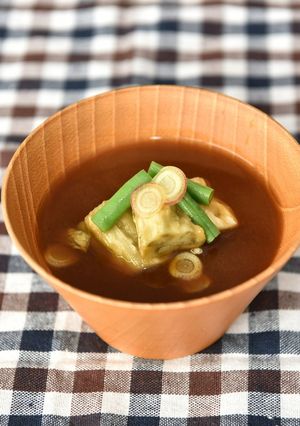 焼きナスとインゲンの冷やし汁-レシピのメイン写真
